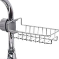 ArrayStyle Stainless Steel Sink Sponge Caddy Organizer,Tap Organiser Clip Storage Rack Practical Home Kitchen