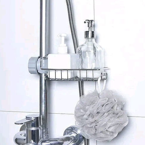 ArrayStyle Stainless Steel Sink Sponge Caddy Organizer,Tap Organiser Clip Storage Rack Practical Home Kitchen