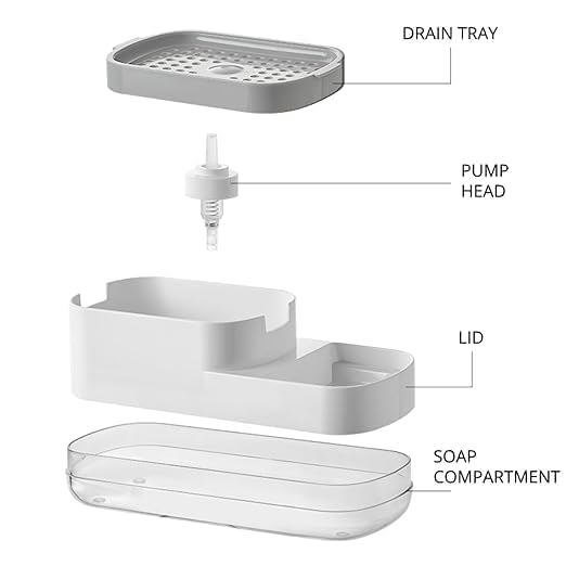 Plastic Dishwashing Soap Dispenser Countertop Soap Pump Dispenser Addy Sink Dishwashing Soap Dispenser For Kitchen Bathroom Liquid Dish Soap Dispenser with sponge Holder