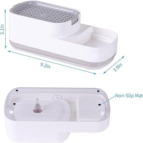 Plastic Dishwashing Soap Dispenser Countertop Soap Pump Dispenser Addy Sink Dishwashing Soap Dispenser For Kitchen Bathroom Liquid Dish Soap Dispenser with sponge Holder