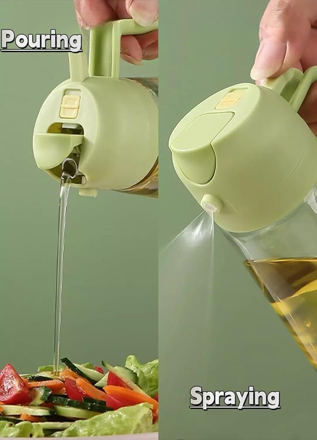 Oil Dispenser 500ml Oil Sprayer Bottle for Cooking 2 in 1 Oil Dispenser for Kitchen Oil Sprayer For Air Fryer