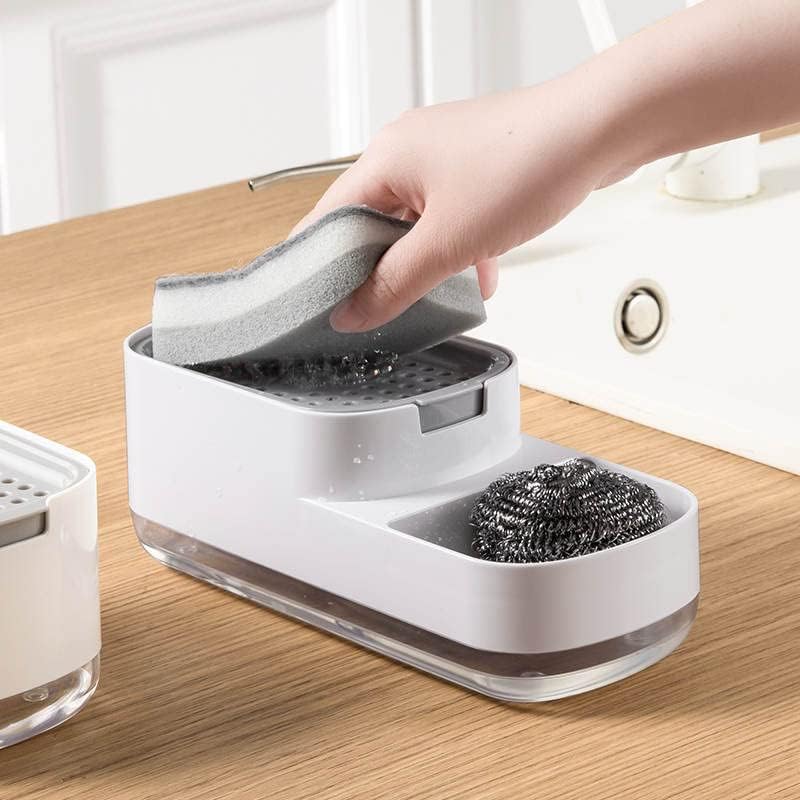 Plastic Dishwashing Soap Dispenser Countertop Soap Pump Dispenser Addy Sink Dishwashing Soap Dispenser For Kitchen Bathroom Liquid Dish Soap Dispenser with sponge Holder