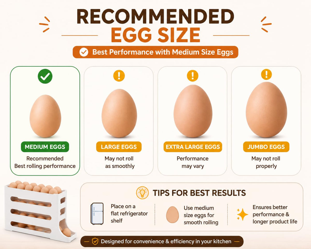Egg Dispenser , 4-Tier Egg Storage for Fridge, Holds upto 30 Eggs