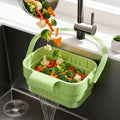 Parthen Enterprise Foldable Sink Drain Basket New Style Foldable Hanging Sink filter Sink Strainer Basket Plastic Kitchen Auto-dump Colander Strainer for Food Waste